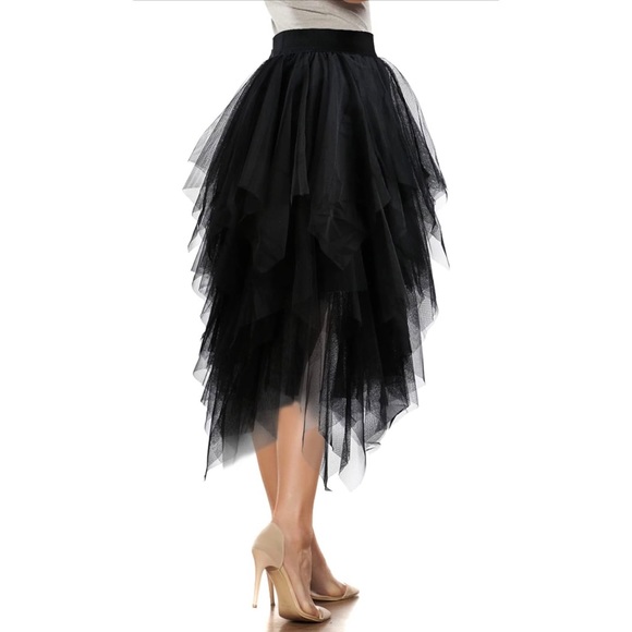 1 LEFT! ❤️ Black Tulle Layered Boho Ballet Skirt - Picture 2 of 5